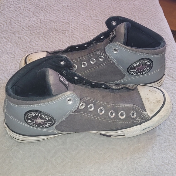 CONVERSE CHUCK TAYLOR 2 Tone Gray Leather & Canvas High Tops - Picture 11 of 13